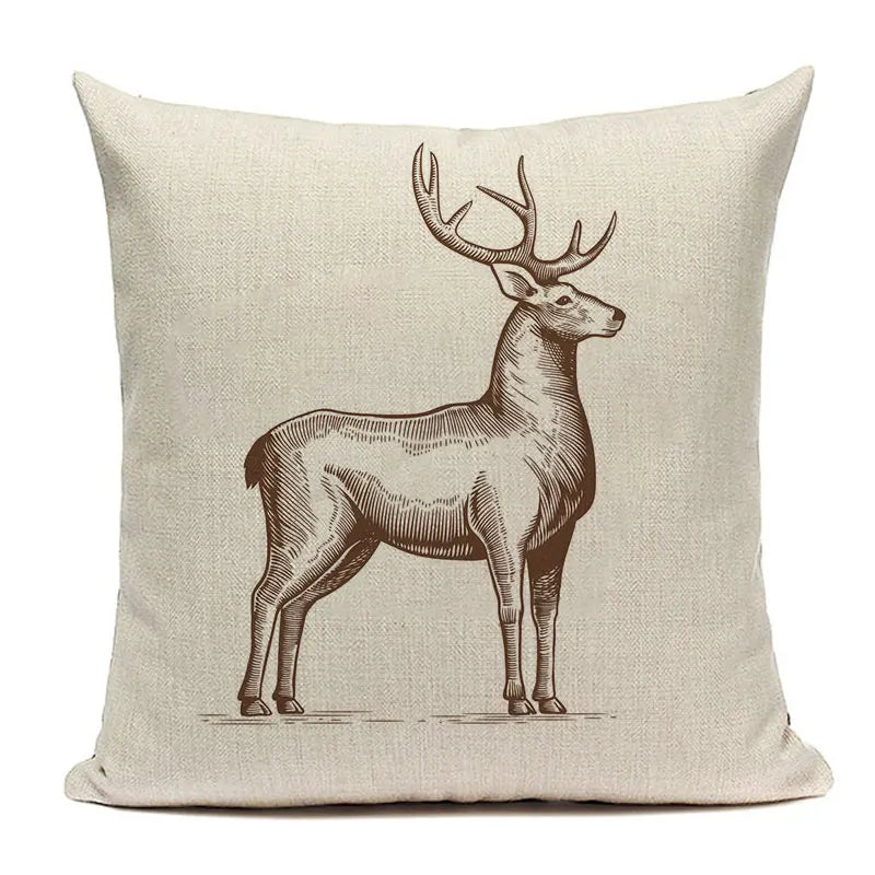  Cushion Covers Christmas Pillows Elk Throw Decorative  Pillow For Living Room Housse Coussin Christmas Decorations For Home
