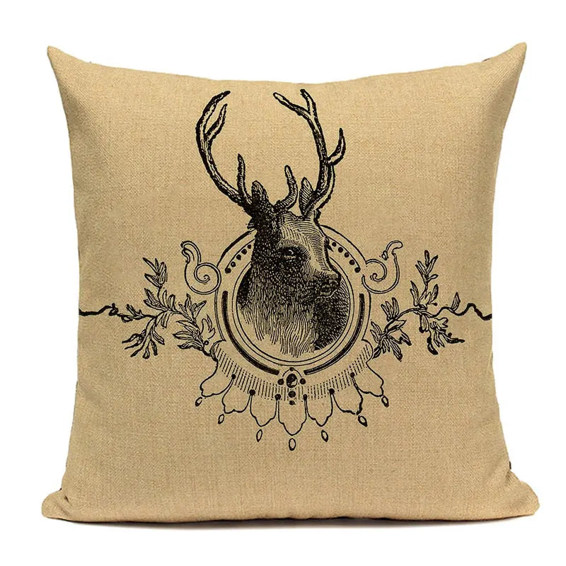  Cushion Covers Christmas Pillows Elk Throw Decorative  Pillow For Living Room Housse Coussin Christmas Decorations For Home