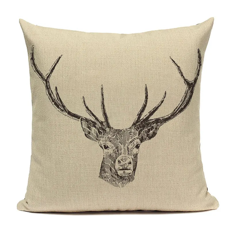  Cushion Covers Christmas Pillows Elk Throw Decorative  Pillow For Living Room Housse Coussin Christmas Decorations For Home