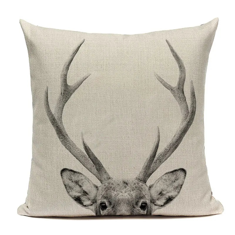  Cushion Covers Christmas Pillows Elk Throw Decorative  Pillow For Living Room Housse Coussin Christmas Decorations For Home