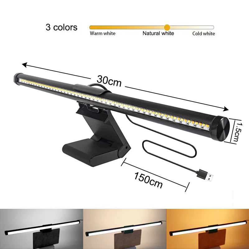 LED Monitor Light Bar – Dimmable, Optional RGB
