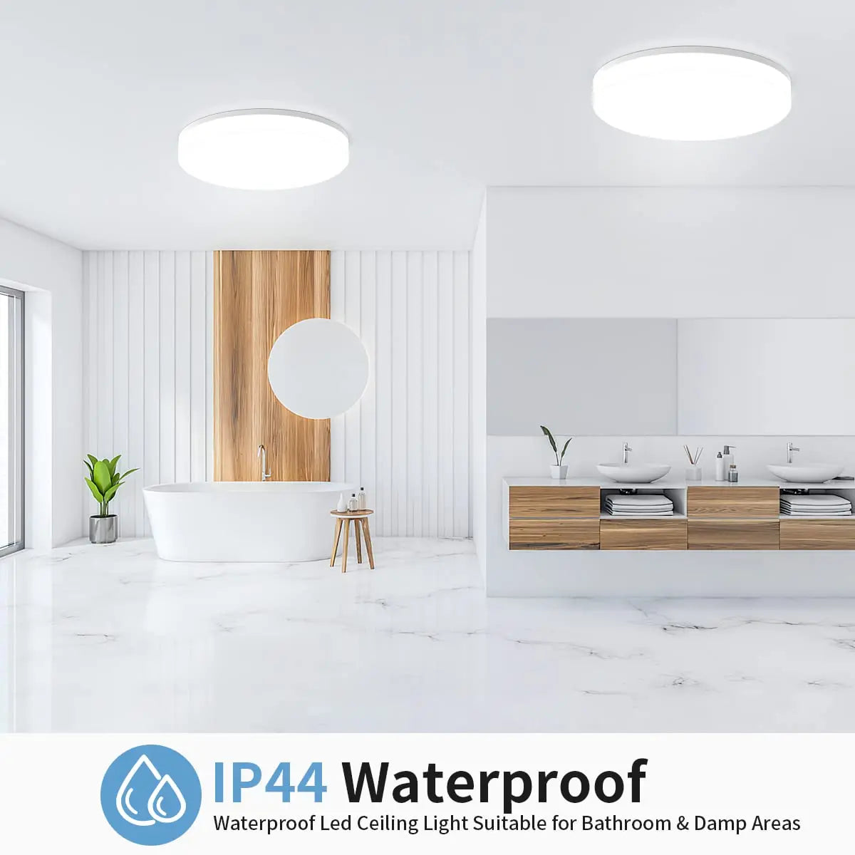 Round LED Ceiling Light – Slim Flush Mount (18–48W)