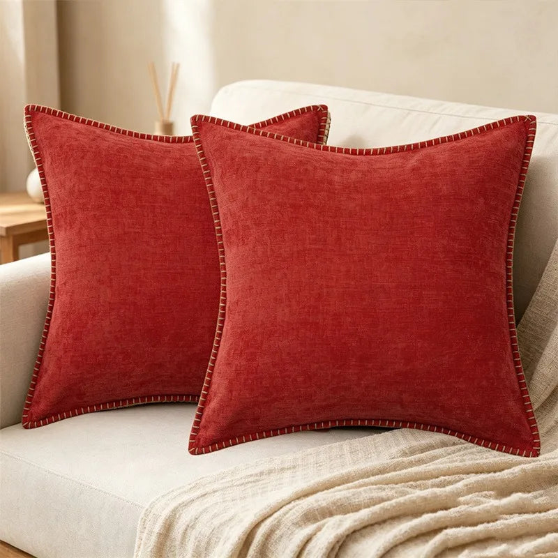 Black Cushion Cover Chenille Throw PillowCover 30/40/45cm Decorative Pillows for Sofa Bed Velvet Luxury Sofa Cushions Home Decor