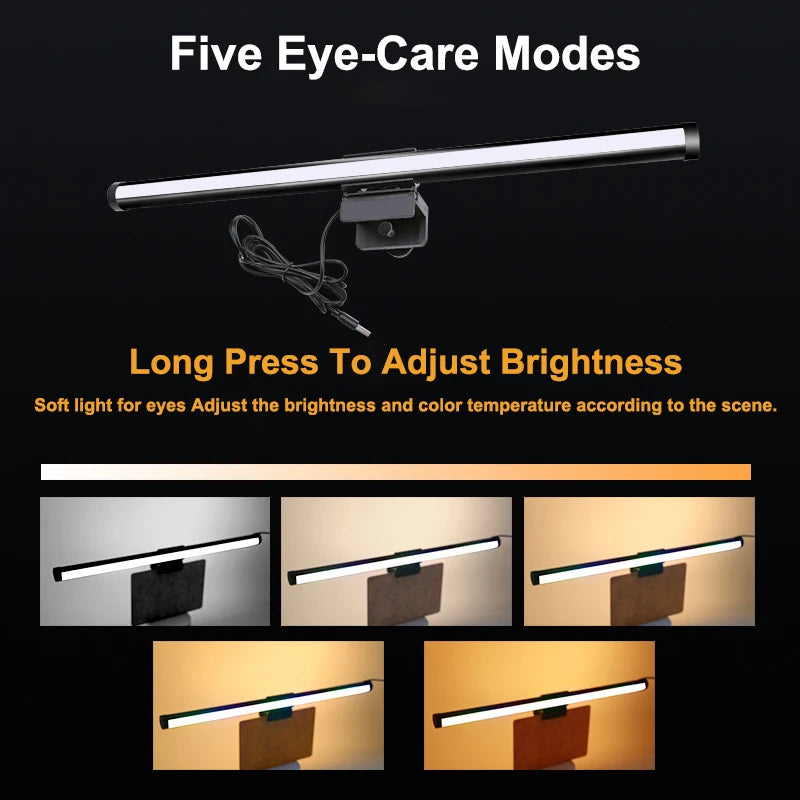 LED Monitor Light Bar – Dimmable, Optional RGB