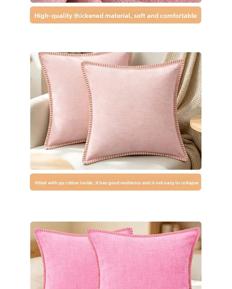 Black Cushion Cover Chenille Throw PillowCover 30/40/45cm Decorative Pillows for Sofa Bed Velvet Luxury Sofa Cushions Home Decor