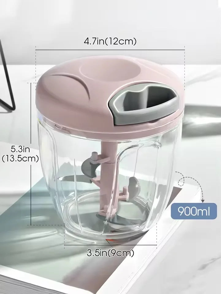Hand-Pull Garlic & Onion Chopper (500ml / 900ml) + Garlic Press