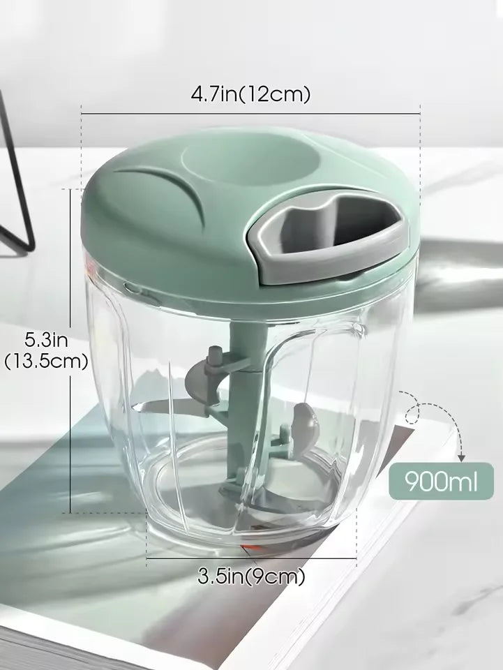 Hand-Pull Garlic & Onion Chopper (500ml / 900ml) + Garlic Press