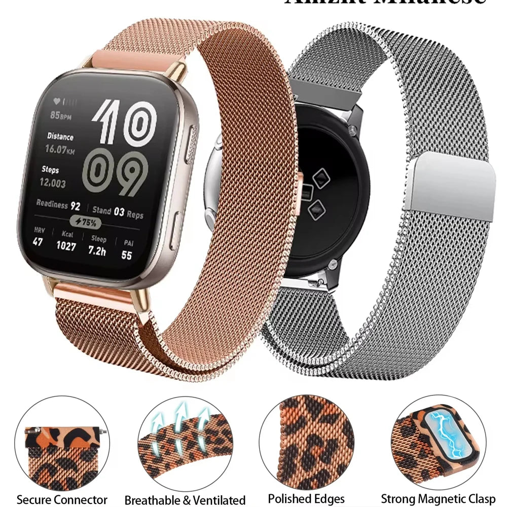 Magnetic Metal Mesh Strap for Amazfit Bip 6 (22mm)