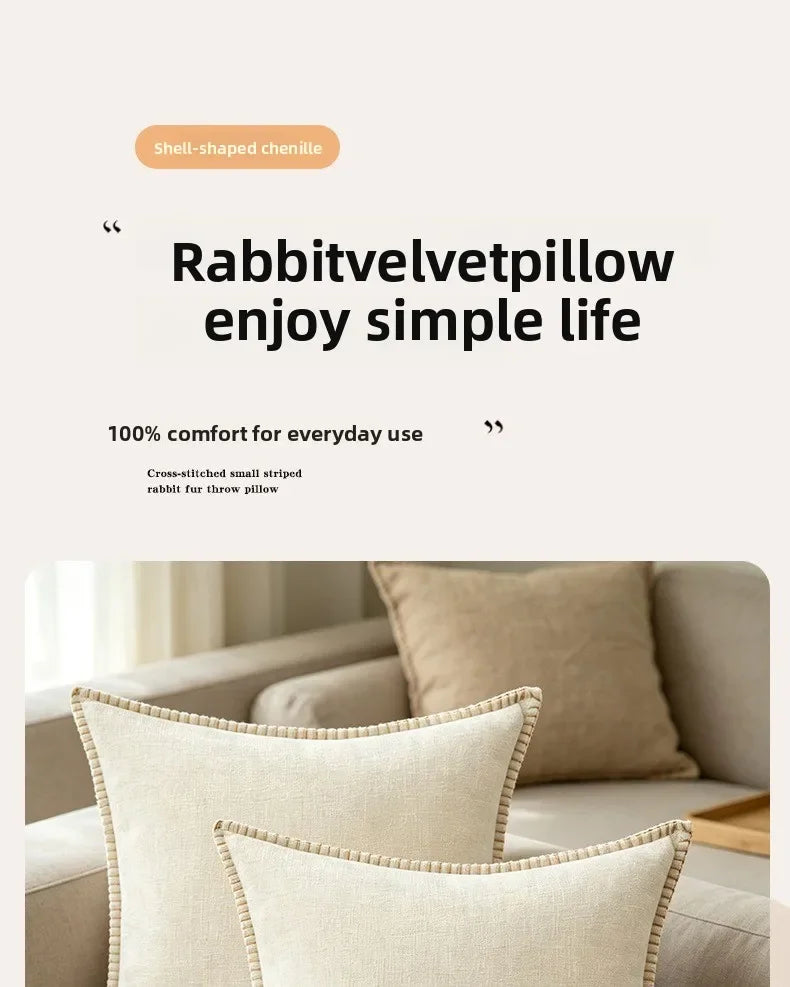 Black Cushion Cover Chenille Throw PillowCover 30/40/45cm Decorative Pillows for Sofa Bed Velvet Luxury Sofa Cushions Home Decor