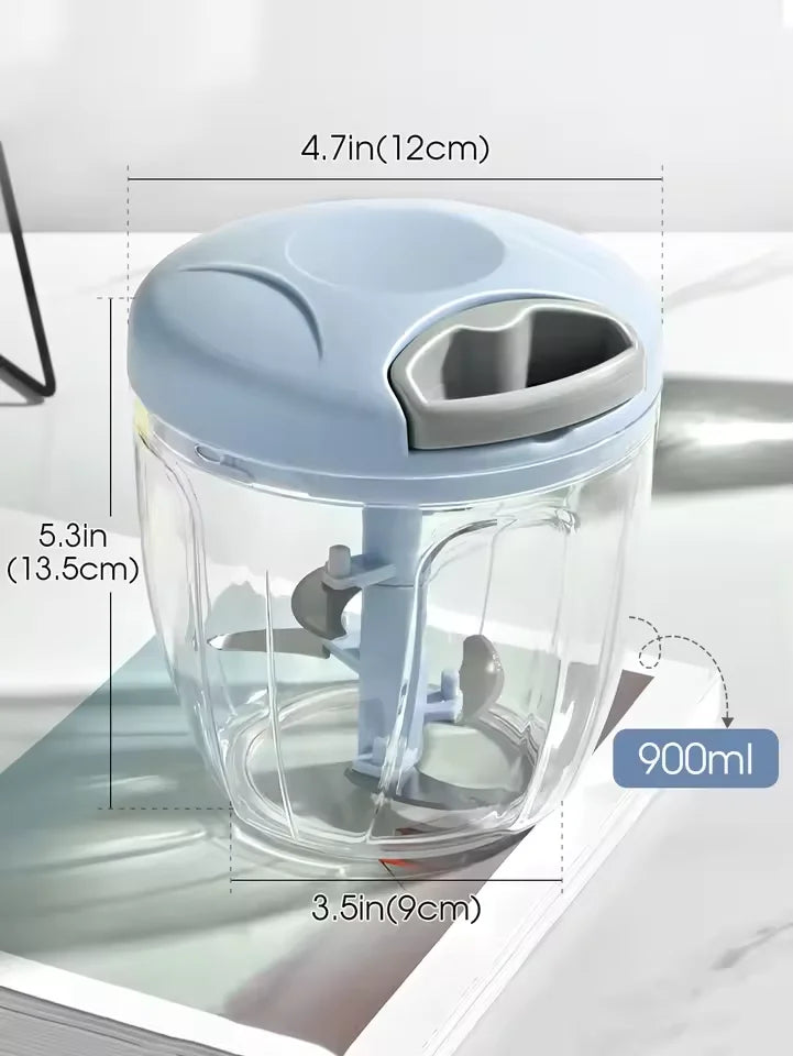 Hand-Pull Garlic & Onion Chopper (500ml / 900ml) + Garlic Press