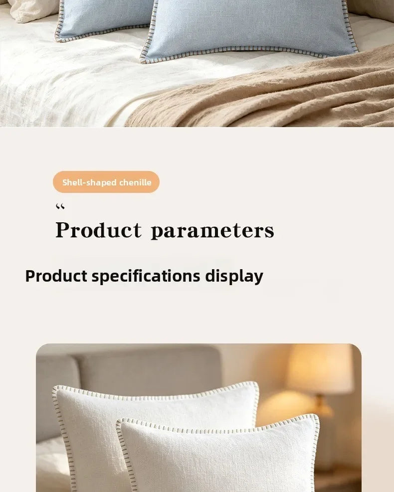 Black Cushion Cover Chenille Throw PillowCover 30/40/45cm Decorative Pillows for Sofa Bed Velvet Luxury Sofa Cushions Home Decor