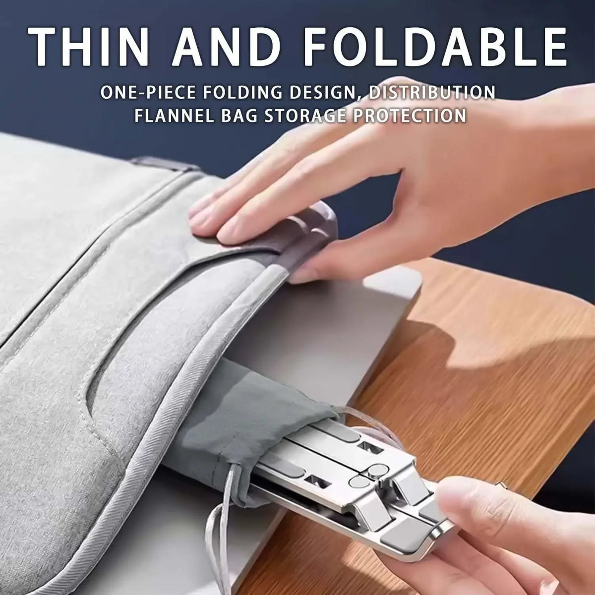 Adjustable Aluminium Laptop Stand – Foldable, 6 Heights (8–16")