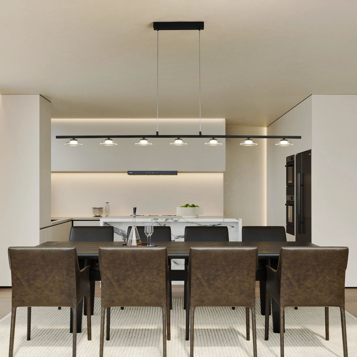 Modern Linear LED Chandelier – Dining & Kitchen Island