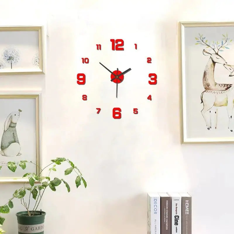 Creative Frameless DIY Wall Clock Wall Decal Home Silent Clock Living Room Office Wall Decoration