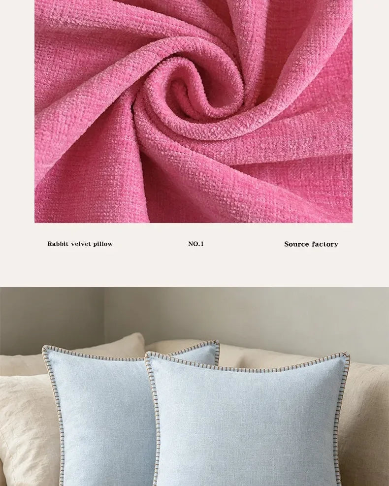 Black Cushion Cover Chenille Throw PillowCover 30/40/45cm Decorative Pillows for Sofa Bed Velvet Luxury Sofa Cushions Home Decor