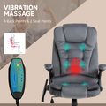Grey Reclining Massage Chair with Heating and Headrest